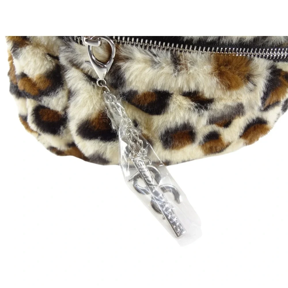 Gilda Paris Fur Back Pack Leopard Print NEW Faux Fur Mini GGH-533